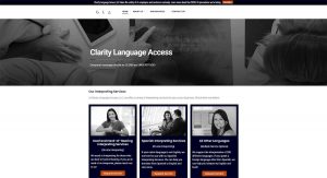 Clarity Language Access Homepage Example